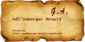 Günsberger Arnold névjegykártya