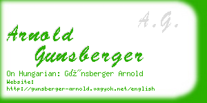 arnold gunsberger business card